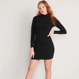 Old Navy Fitted Rib-Knit Mock-Neck Mini Dress M